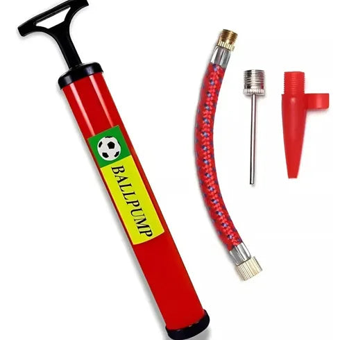 Bomba De Ar Manual 2 Bicos Mangueira Encher Bolas E Boias Azul